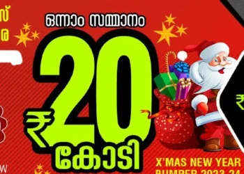 ക്രിസ്തുമസ്-നവവത്സര-ബമ്പര്‍:-അച്ചടിച്ച-20ലക്ഷം-ടിക്കറ്റുകളില്‍-13.4-ലക്ഷവും-വിറ്റഴിച്ചുവെന്ന്-വകുപ്പ്