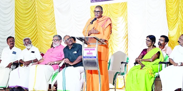 ഹിന്ദുവിന്റെ-മുഖത്ത്-കാണുന്നത്-ആത്മാഭിമാനത്തിന്റെ-ഭാവം;-പ്രതിയോഗികളുടെ-വിഷമം-ഹിന്ദു-സമൂഹം-സംഘടിക്കുന്നു-എന്നുള്ളത്:-സ്വാമി-മോക്ഷ-വ്രതാനന്ദ