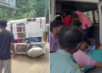 ടൂറിസ്റ്റ്-ട്രാവലര്‍-മറിഞ്ഞ്-അപകടം-:-ആറു-വയസുകാരി-മരിച്ചു-:-സ്ത്രീകളും-കുട്ടികളും-ഉള്‍പ്പെടെ-നിരവധി-പേര്‍ക്ക്-പരിക്ക്