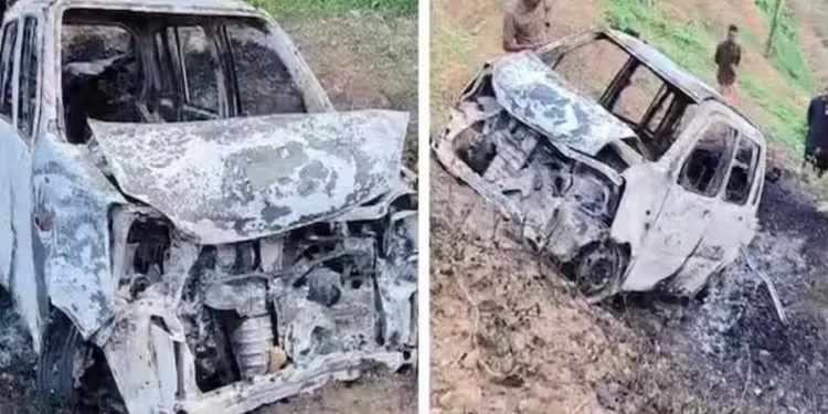 കാറിൽ-കത്തിക്കരിഞ്ഞ-നിലയിൽ-മൃതദേഹം-കണ്ടെത്തി-:-കാർ-കിടന്നിരുന്നത്-വിജനമായ-സ്ഥലത്ത്-താഴ്ചയിൽ