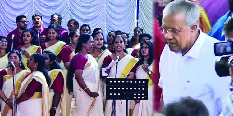 വാഴ്‌ത്തുപാട്ട്-ആസ്വദിച്ച്-മുഖ്യമന്ത്രി-പിണറായി-വിജയൻ;-പാട്ടെഴുതിയത്-വിരമിച്ച-ശേഷവും-നിയമനം-കിട്ടിയ-ചിത്രസേനൻ,-രചന-തന്റെ-രക്ഷകന്-വേണ്ടിയെന്ന്