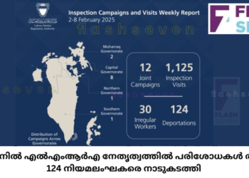 ബഹ്‌റൈനിൽ നിയമലംഘകർക്കായി എൽ‌.എം‌.ആർ‌.എ പരിശോധന; 124 പേരെ നാടുകടത്തി