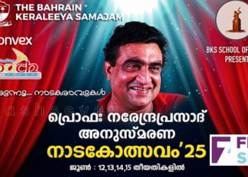 ബികെഎസ് – സ്കൂൾ ഓഫ് ഡ്രാമ “പ്രൊഫ. നരേന്ദ്രപ്രസാദ് അനുസ്മരണ നാടകോത്സവം 2025” ജൂൺ 12,13,14,15 തീയതികളിൽ