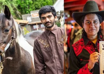 കൗബോയികളായി-ഇന്ത്യയുടെ-ചെസ്-താരങ്ങള്‍;-കൗബോയ്-തൊപ്പി-ധരിച്ച്-ഹംപി,-കുതിരപ്പുറത്തേറി-ഗുകേഷും-വൈശാലിയും-അര്‍ജുന്‍-എരിഗെയ്സിയും