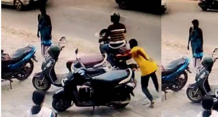 സൂപ്പര്‍മാര്‍ക്കറ്റ്-ജീവനക്കാരിയോട്-അപമര്യാദയായി-പെരുമാറി,-ചോദ്യം-ചെയ്ത-യുവാവിനെ-ബൈക്കിൽ-റോഡിലൂടെ-വലിച്ചിഴച്ചു,-പ്രതിയെ-സാഹസികമായി-പിടികൂടി-നാട്ടുകാർ