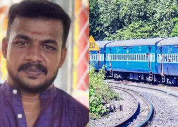 ട്രെയിനിന്റെ-ചവിട്ടുപടിയിൽ-ഇരുന്ന്-യാത്ര-ചെയ്യുന്നതിനിടെ-ട്രാക്കിലേക്ക്-തെറിച്ചു-വീണ-യാത്രക്കാരൻ-മരിച്ചു