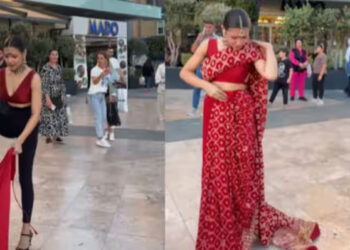 തുര്‍ക്കിയിലെ-തിരക്കേറിയെ-റോഡിൽ-വച്ച്-സാരിയുടുത്ത്-റഷ്യൻ-യുവതി;-പിന്നാലെ-എത്തി-സുരക്ഷാ-ജീവനക്കാരൻ,-വിവാദം