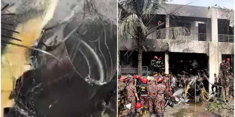 വിമാനം-സ്കൂളിന്-മുകളിൽ-പതിച്ചു,-മരണം-27-ആയി;-ധാക്കയിൽ-തകർന്നത്-ചൈനീസ്-നിർമിത-വിമാനം