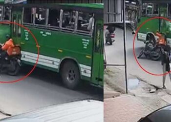 നിരത്തിൽ-ഒരു-ജീവൻകൂടി-പൊലിഞ്ഞു!!-ബസുകളുടെ-മത്സരയോട്ടത്തിനിടെ-ഡെലിവറി-ബോയിയെ-ഇടിച്ചിട്ടു,-റോഡിലേക്കു-തെറിച്ചുവീണയാളുടെ-തലയിൽ-കൂടി-ബസിന്റെ-പിൻചക്രം-കയറയിറങ്ങി-ദാരുണാന്ത്യം