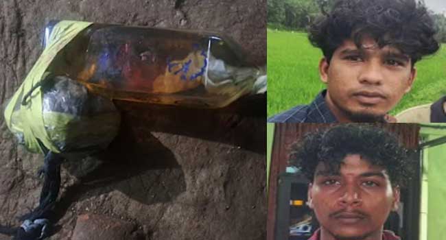 പ്രണയം-നിരസിച്ച-17-കാരിയുടെ-വീട്ടിലേക്ക്-നട്ടപ്പാതിരായ്ക്കെത്തി-പെട്രോൾ-ബോംബ്-എറിഞ്ഞു,-രണ്ട്-യുവാക്കൾ-അറസ്റ്റിൽ,-ബോംബ്-ഉണ്ടാക്കിയത്-യൂട്യൂബിൽ-നോക്കി,-പ്രതികൾ-ലഹരിയിലായിരുന്നെന്ന്-പോലീസ്