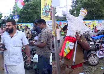 സ്വതന്ത്ര്യ-ദിന-പോസ്റ്ററിൽ-സവർക്കറുടെ-ചിത്രം;-പ്രതിഷേധത്തിനെത്തിയ-കെഎസ്‍യു-തൃശ്ശൂര്‍-ജില്ലാ-പ്രസിഡന്റിനെ-കസ്റ്റഡിയിലെടുത്ത്-പൊലീസ്