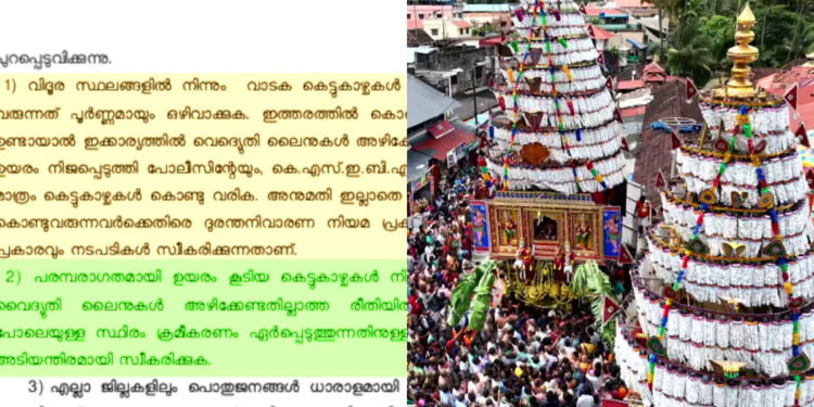 ഉത്സവങ്ങളിലെ-കെട്ടുകാഴ്ചകൾക്ക്-നിയന്ത്രണം-വരുന്നു;-അനുമതി-ഇല്ലാതെ-വലിയ-വാടക-കെട്ടുകാഴ്ചകൾ-കൊണ്ടുവരുന്നവർക്കെതിരെ-കേസെടുക്കും
