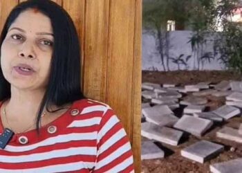 ‍‍‍വീട്ടു-മുറ്റത്ത്-ജോലിക്കാരെ-കൊണ്ട്-ലോഡിറക്കാൻ-സിഐടിയു-തൊഴിലാളികൾ-അനുവദിച്ചില്ല,-പിന്നെ-ഒന്നും-നോക്കിയില്ല-തനിയെ-ഇന്റർ-ലോക്കുകൾ-താഴെയിറക്കി-അധ്യാപിക,-തൊഴിലാളികളെത്തിയത്-മദ്യപിച്ച്,-ലോഡിറക്കുന്നതുവരെ-അസഭ്യം-പറഞ്ഞതായും-അധ്യാപിക