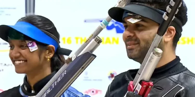 ഏഷ്യന്‍-ഷൂട്ടിങ്-ചാമ്പ്യന്‍ഷിപ്പ്:-മിക്‌സഡ്-10മീറ്റര്‍-എയര്‍-റൈഫിള്‍സ്-മിക്‌സഡ്-ഡബിള്‍സില്‍-സ്വര്‍ണം