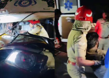 തൃശ്ശൂരിൽ-പിക്കപ്പ്-വാൻ-അപകടം,-ഡ്രൈവർ-വാഹനത്തിൽ-കുടുങ്ങിയത്-ഒരു-മണിക്കൂറോളം