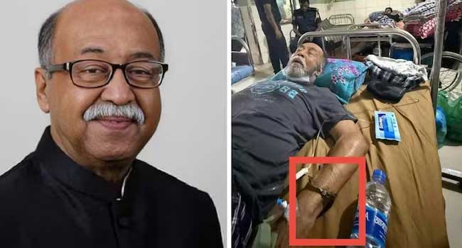 മരണക്കിടക്കയിലും-കൈവിലങ്ങ്!!-മരണത്തെ-മുഖാഭിമുഖം-കണ്ടുകിടക്കുന്ന-രോഗിയായ-ഒരു-മനുഷ്യന്-എങ്ങനെ-ജയിൽചാടാൻ-സാധിക്കും?-അത്യന്തം-മനുഷ്യത്വരഹിതവും-മനുഷ്യാവകാശങ്ങളുടെ-നഗ്നമായ-ലംഘനവുമെന്ന്-വിമർശനം