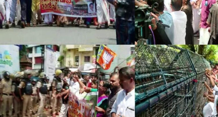 മുഖ്യമന്ത്രിക്കും-കൂട്ടർക്കും-സ്വർണ്ണം-ഒരു-വീക്ക്-നെസ്-ആണ്,-എവിടെ-കണ്ടാലും-അടിച്ച്-മാറ്റും,-പിണറായി-ഔറങ്കസീബിനെക്കാൾ-വലിയ-സ്വർണ്ണക്കള്ളൻ,-രണ്ട്-വർഷം-കൂടി-പിന്നിട്ടാൽ-സർക്കാർ-അയ്യപ്പനെവരെ-അടിച്ചുമാറ്റും,-സ്വർണപ്പാളി-വിഷയത്തിൽ-കളക്ടറേറ്റിലേക്ക്-മാർച്ച്-നടത്തി-ബിജെപി