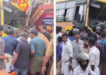 നിയന്ത്രണം-വിട്ട്-സ്കൂൾ-ബസ്-ചായക്കടയിലേക്ക്-ഇടിച്ചു-കയറി,-ഒരാൾ-മരിച്ചു,-വിദ്യാർഥികടക്കം-ആറുപേർക്കു-പരുക്ക്,-​ഗുരുതരമായി-പരുക്കേറ്റ-വിദ്യാർഥിയെ-തൃശൂർ-മെഡിക്കൽ-കോളേജിലേക്ക്-മാറ്റി