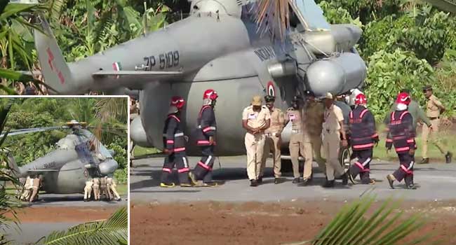 കോൺക്രീറ്റ്-ഇട്ടത്-ഇന്ന്-രാവിലെ!!-രാഷ്ട്രപതി-സഞ്ചരിച്ച-ഹെലികോപ്ടർ-കോൺക്രീറ്റിൽ-താഴ്ന്നു,-പോലീസും-അഗ്നിരക്ഷാ-സേനയും-ചേർന്ന്-ഹെലികോപ്ടർ-തള്ളി-നീക്കി