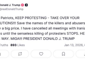 സമാധാനപരമായ-പ്രതിഷേധക്കാരെ-ഹിംസാത്മകമായി-കൊന്നാൽ-അമേരിക്ക-പ്രതികരിക്കും…-ഇറാനിയൻ-ദേശാഭിമാനികളേ,-പ്രതിഷേധം-തുടരൂ,-നിങ്ങളുടെ-സ്ഥാപനങ്ങൾ-കൈയ്യടക്കൂ,-കൊലയാളികളുടെയും-പീഡകരുടെയും-പേരുകൾ-സൂക്ഷിക്കുക…-അവർ-വലിയ-വില-കൊടുക്കും,-സഹായം-പിന്നാലെയെത്തും-ട്രംപ്!!-ഇറാനിലെ-പ്രതിഷേധങ്ങളിൽ-‘വിദേശ-അട്ടിമറി’,-കടുത്ത-മുന്നറിയിപ്പുമായി-റഷ്യ