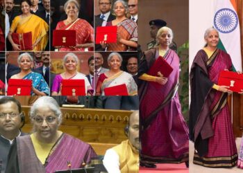 പതിവ്-തെറ്റാതെ-ഇക്കൊല്ലവും-ഞെട്ടിച്ച്-ധനമന്ത്രി;-സാംബൽപുരി-മുതൽ-കാഞ്ചീവരം-വരെ,-9-തവണ,-9-സാരികൾ:-നിർമ്മല-സീതാമാരന്റെ-‘ബജറ്റ്-ലുക്ക്’