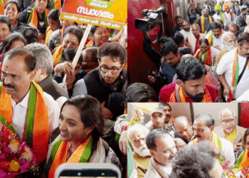 പഞ്ചവാദ്യ-താലപ്പലി-അകമ്പടിയോടെ-മേയറിന്റെ-നേതൃത്വത്തിലുള്ള-ബിജെപി-ജനപ്രതിനിധി-സംഘത്തിന്-​ഗംഭീര-വരവേൽപ്പ്;-നിതിൻ-നവീനുമായി-കൂടിക്കാഴ്ച്ച-നടത്തി;-മോദിയെ-ഇന്ന്-കാണും