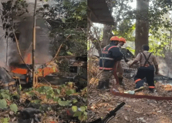 പാങ്ങോട്-പോലീസ്-സ്റ്റേഷൻ-പരിസരത്ത്-തീപിടിത്തം:-പിടിച്ചിട്ട-വാഹനങ്ങൾ-കത്തി-നശിച്ചു