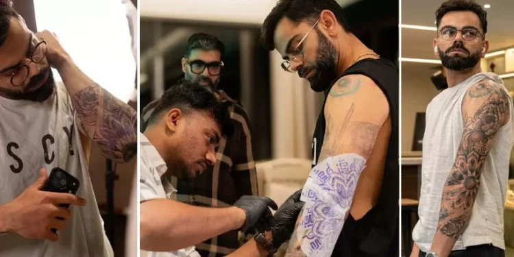 കിരീടപ്പോരിന്-മുൻപേ-കോഹ്ലിയുടെ-‘ടാറ്റൂ’-വിസ്മയം;-ജീവിതയാത്ര-ഇനി-കൈകളിൽ!