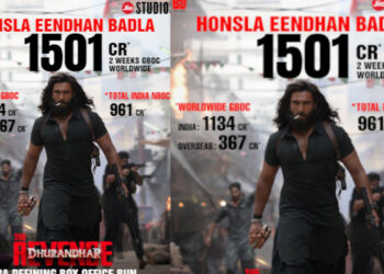 ചരിത്രം-കുറിച്ച്-“ധുരന്ധർ-പ്രതികാരം”-,-1500-കോടി-പിന്നിട്ട്-ആഗോള-ഗ്രോസ്,-ഇന്ത്യയിൽ-നിന്ന്-മാത്രം-വാരിക്കൂട്ടിയത്-1000-കോടി