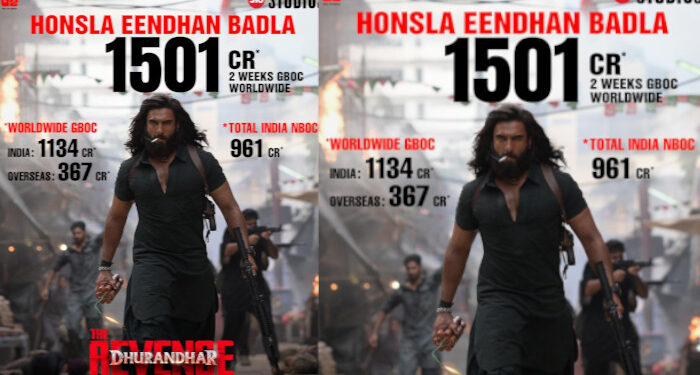 ചരിത്രം-കുറിച്ച്-“ധുരന്ധർ-പ്രതികാരം”-,-1500-കോടി-പിന്നിട്ട്-ആഗോള-ഗ്രോസ്,-ഇന്ത്യയിൽ-നിന്ന്-മാത്രം-വാരിക്കൂട്ടിയത്-1000-കോടി