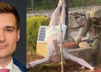 തലകീഴായി-കിടക്കുന്ന-കുരിശിൽ-തൂങ്ങപ്പെട്ട-യേശുക്രിസ്തുവിന്റെ-വി​ഗ്രഹം,-മുഖത്ത്-കൂടംകൊണ്ട്-ആഞ്ഞടിക്കുന്ന-ഇസ്രയേൽ-സൈനികൻ,-ചിത്രം-വൈറൽ!!-ഇസ്രയേലിനെതിരെ-ലോകവ്യാപക-പ്രതിഷേധം,-സംഭവം-സത്യമെന്ന്-ഇസ്രായേൽ-സൈന്യം