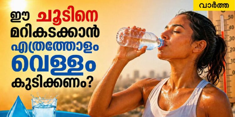 heatwave-hydration:-ഈ-ഉഷ്ണതരംഗത്തിൽ-നിങ്ങൾക്ക്-ശരിക്കും-എത്ര-അളവിൽ-വെള്ളം-ആവശ്യമാണ്?-അധികമായാൽ-ശരീരത്തിന്-തിരിച്ചടിയാകാം!