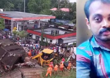 ശക്തമായ-മഴയും-ഇടിയും-വന്നതോ‌ടെ-ലോറിക്കുള്ളിൽ-കയറിയിരുന്നു,-കോൺക്രീറ്റ്-മതിലും-സർവീസ്-സ്റ്റേഷൻ-കെട്ടിടവും-ഇടിഞ്ഞ്-മുകളിലേക്ക്-വീണ്-യുവാവിന്-ദാരുണാന്ത്യം,-മൃതദേഹം-പുറത്തെടുത്തത്-ലോറി-വെട്ടിപ്പൊളിച്ച്