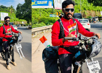 ഒറ്റച്ചക്ര-സൈക്കിളിൽ-കണ്ണൂരിൽനിന്ന്-നേപ്പാളിലേക്ക്;-സനീദ്-മുക്കത്തെത്തി